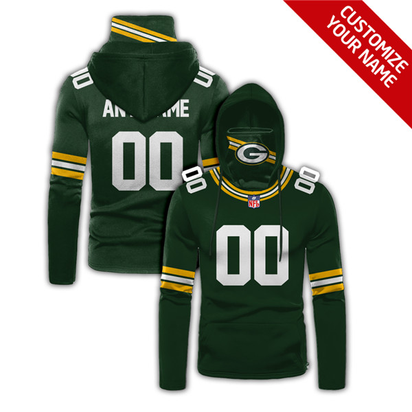 Men's Green Bay Packers Green 2020 Customize Hoodie Mask Men's Green Bay Packers Green 2020 Customize Hoodie Mask